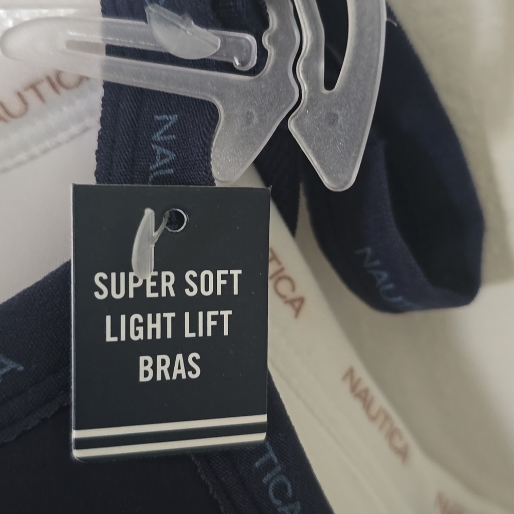 Nautica Navy White 40DD Smooth Molded Underwire Bra 2 Pack NWT - Picture 4 of 7